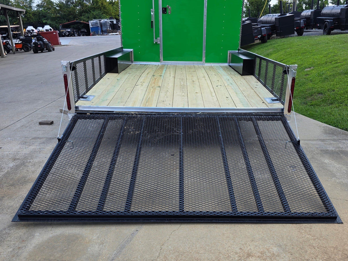 8.5x24 Lime Green Enclosed Hybrid (2) 7,000lb axles