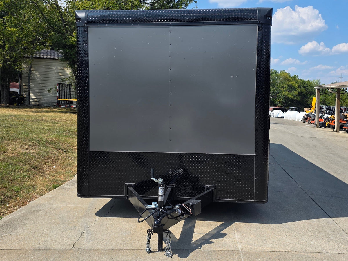 8.5x28  Grey Enclosed Trailer For Race, Show Car Fully Loaded (2) 7,000LB Axle 14K GVWR