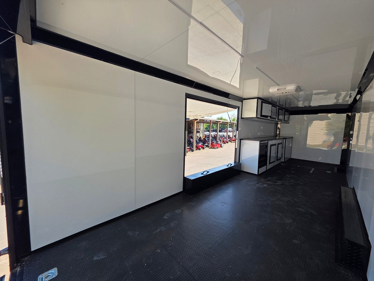 8.5x28  Grey Enclosed Trailer For Race, Show Car Fully Loaded (2) 7,000LB Axle 14K GVWR