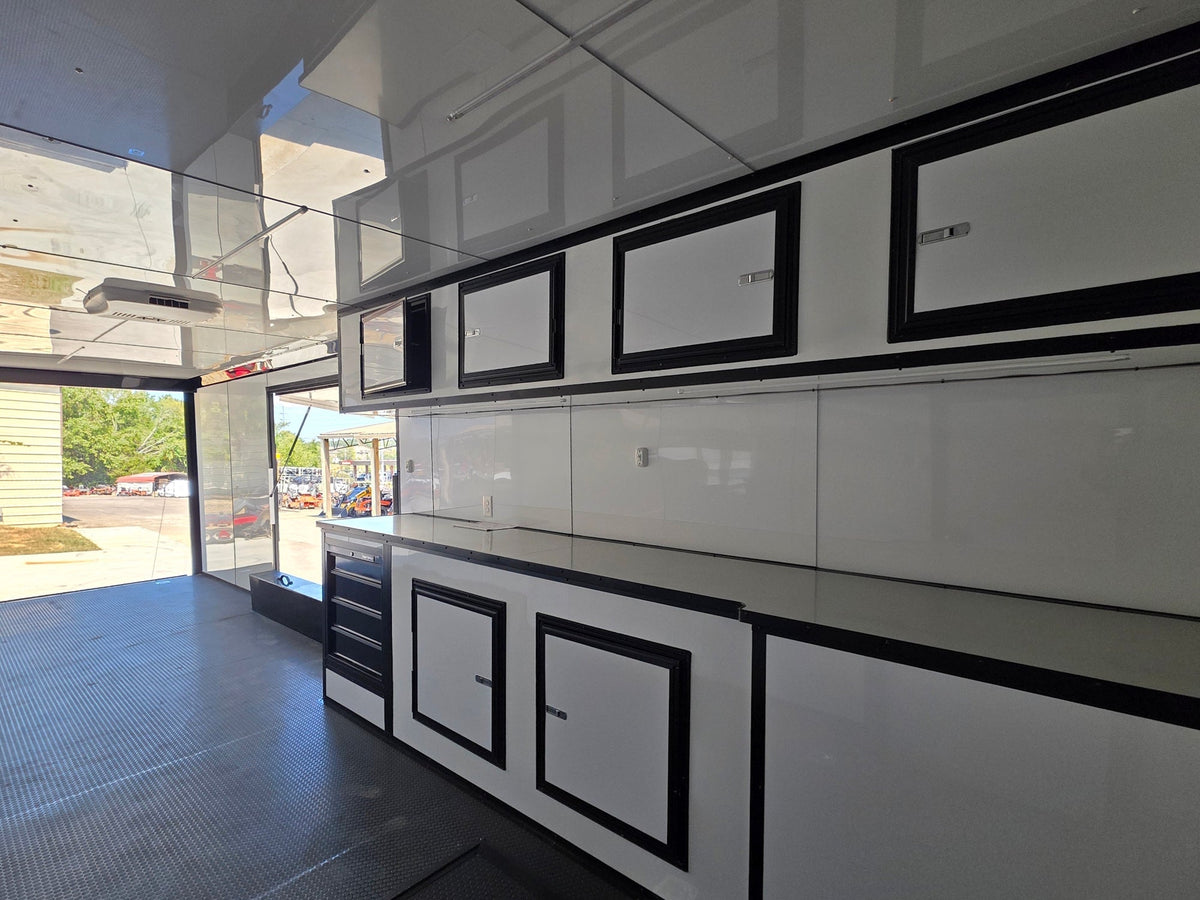 8.5x28  Grey Enclosed Trailer For Race, Show Car Fully Loaded (2) 7,000LB Axle 14K GVWR