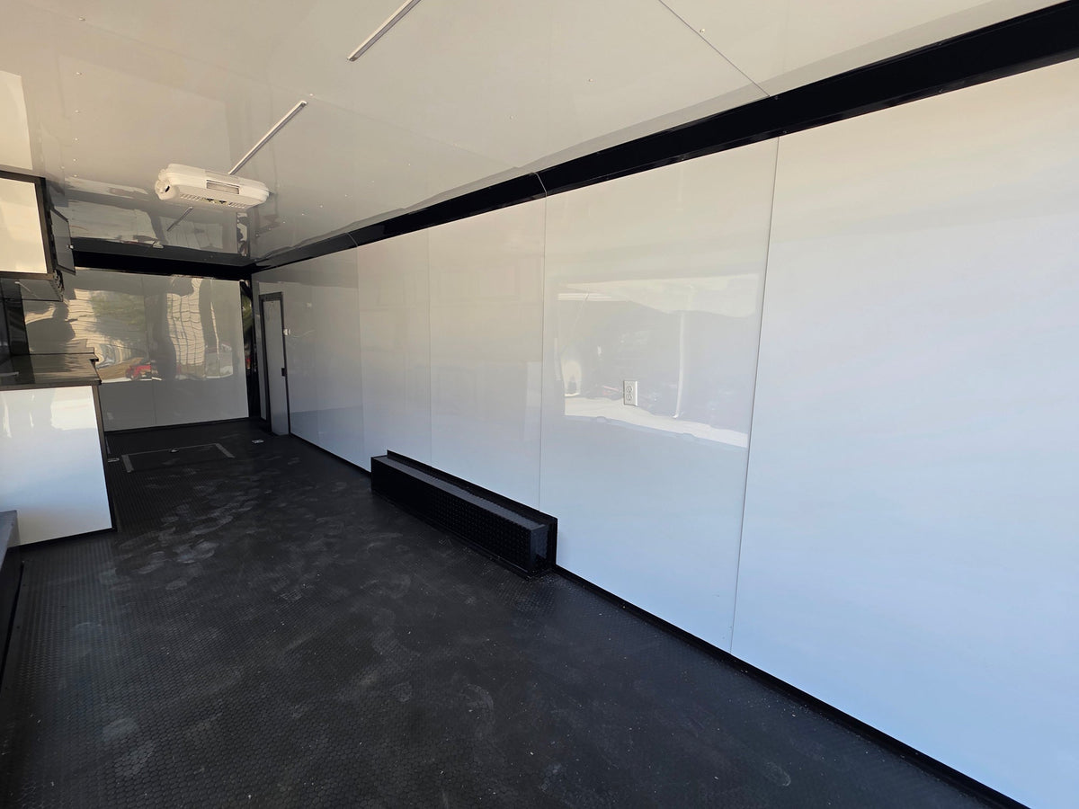 8.5x28  Grey Enclosed Trailer For Race, Show Car Fully Loaded (2) 7,000LB Axle 14K GVWR