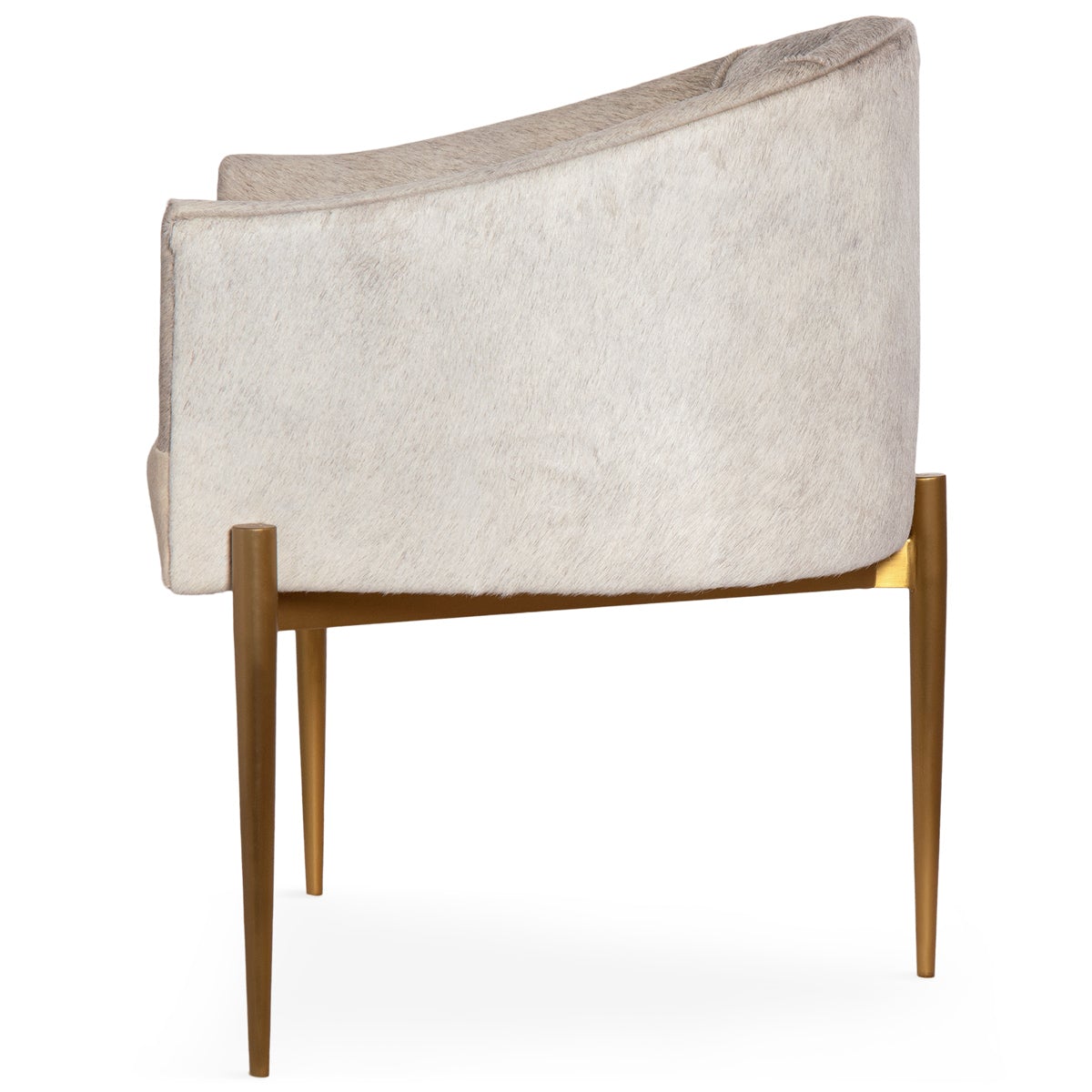 Art Deco Dining Chair in Champagne Cowhide