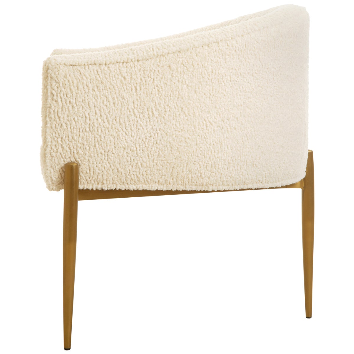 Art Deco Dining Chair in Faux Sheepskin