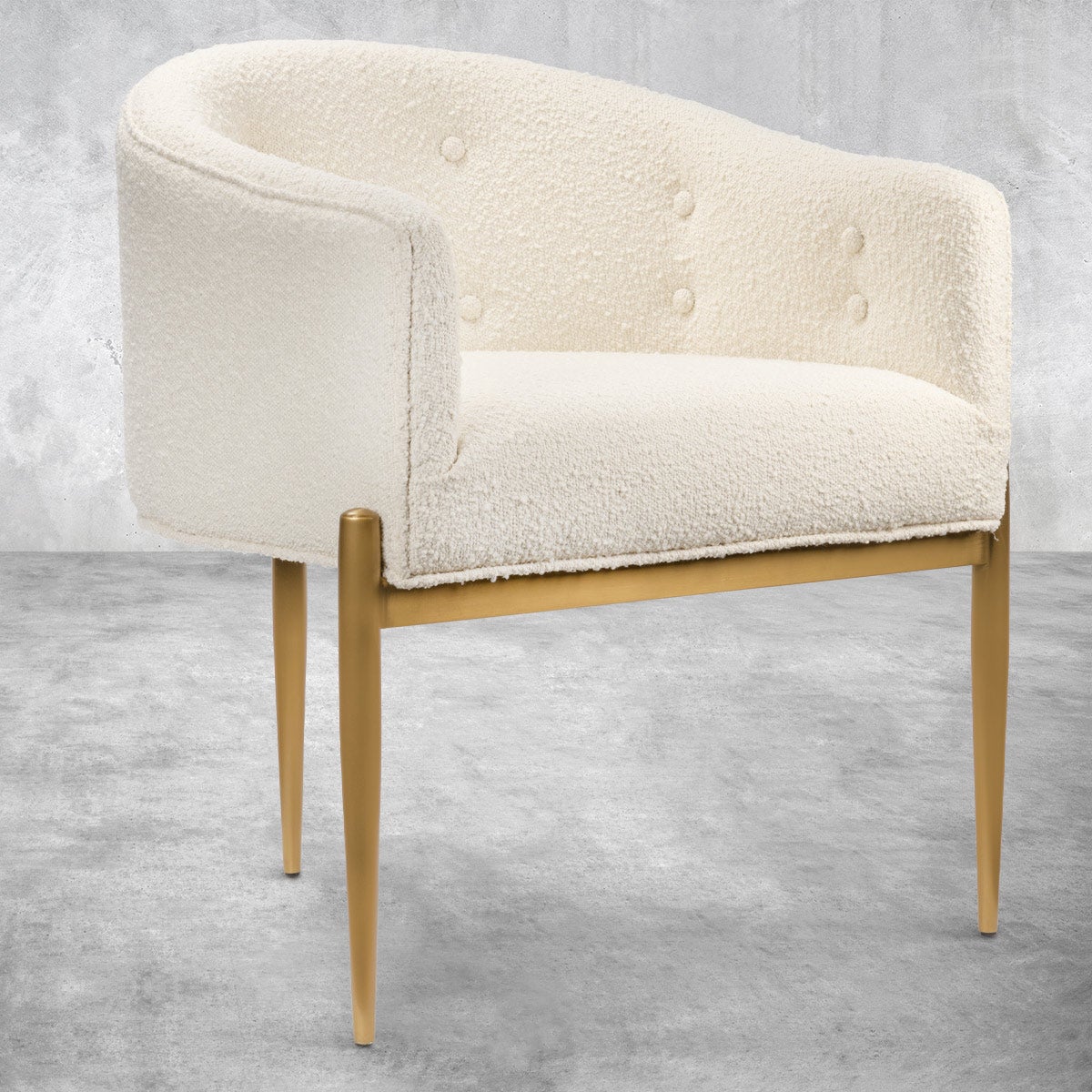 Art Deco Dining Chair in Boucle