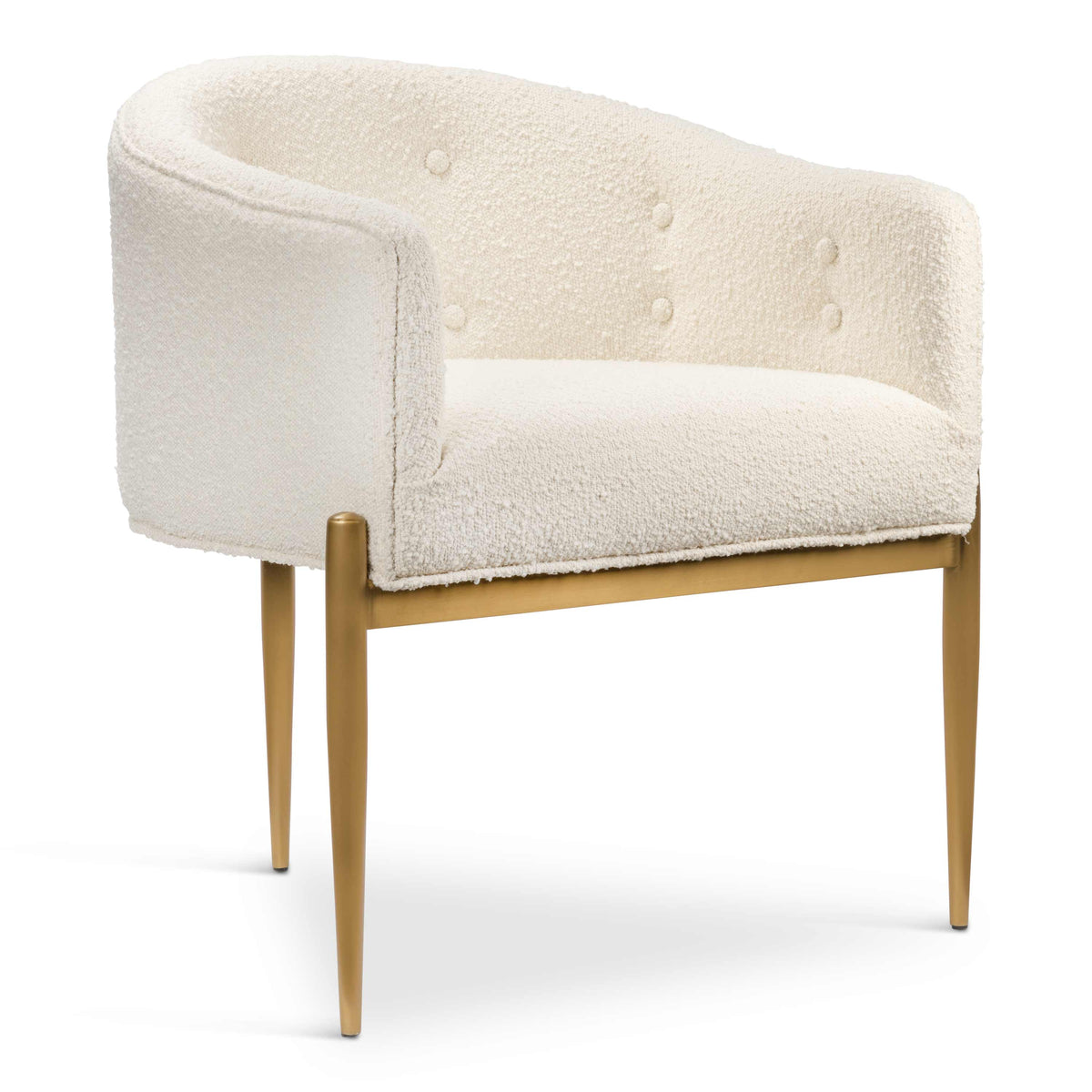 Art Deco Dining Chair in Boucle