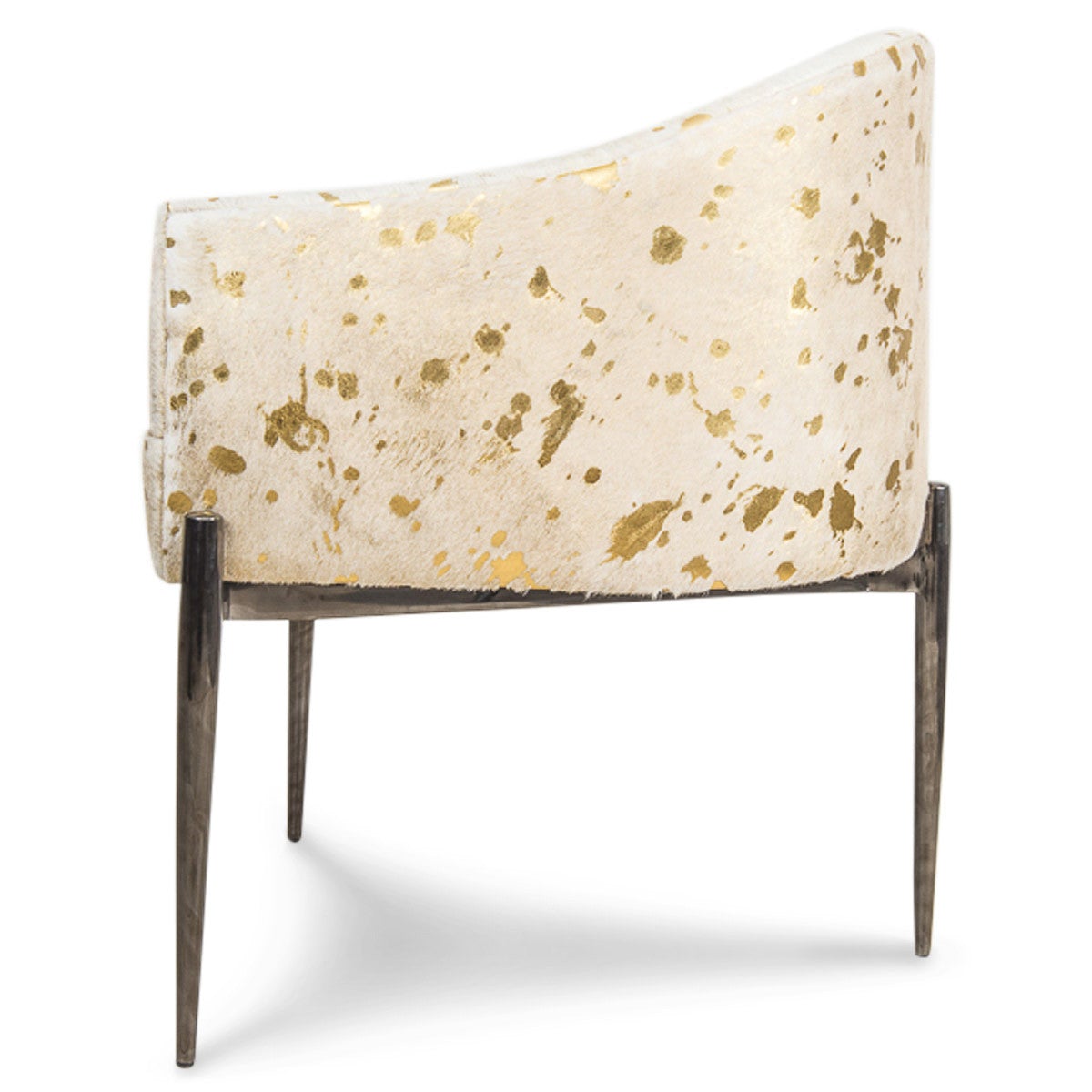 Art Deco Dining Chair in Golden Cowhide
