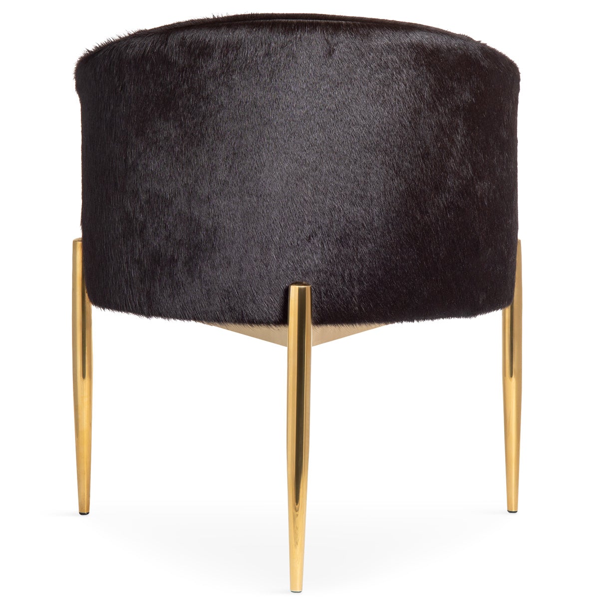 Art Deco Dining Chair in Black Cowhide