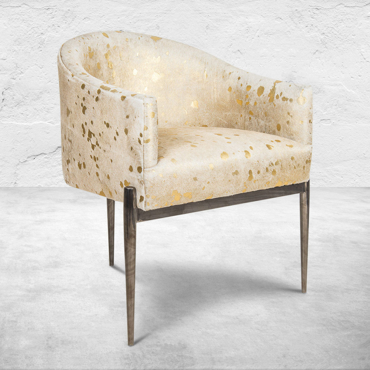 Art Deco Dining Chair in Golden Cowhide