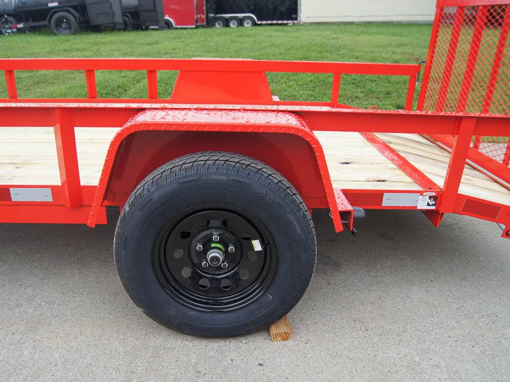6.4x12 Powder Coated Dovetail Utility Trailer With Gate 3500lb Axle
