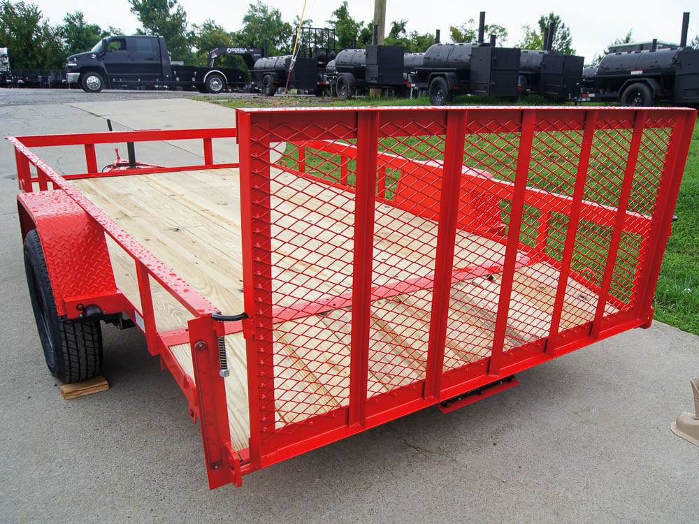 6.4x12 Powder Coated Dovetail Utility Trailer With Gate 3500lb Axle