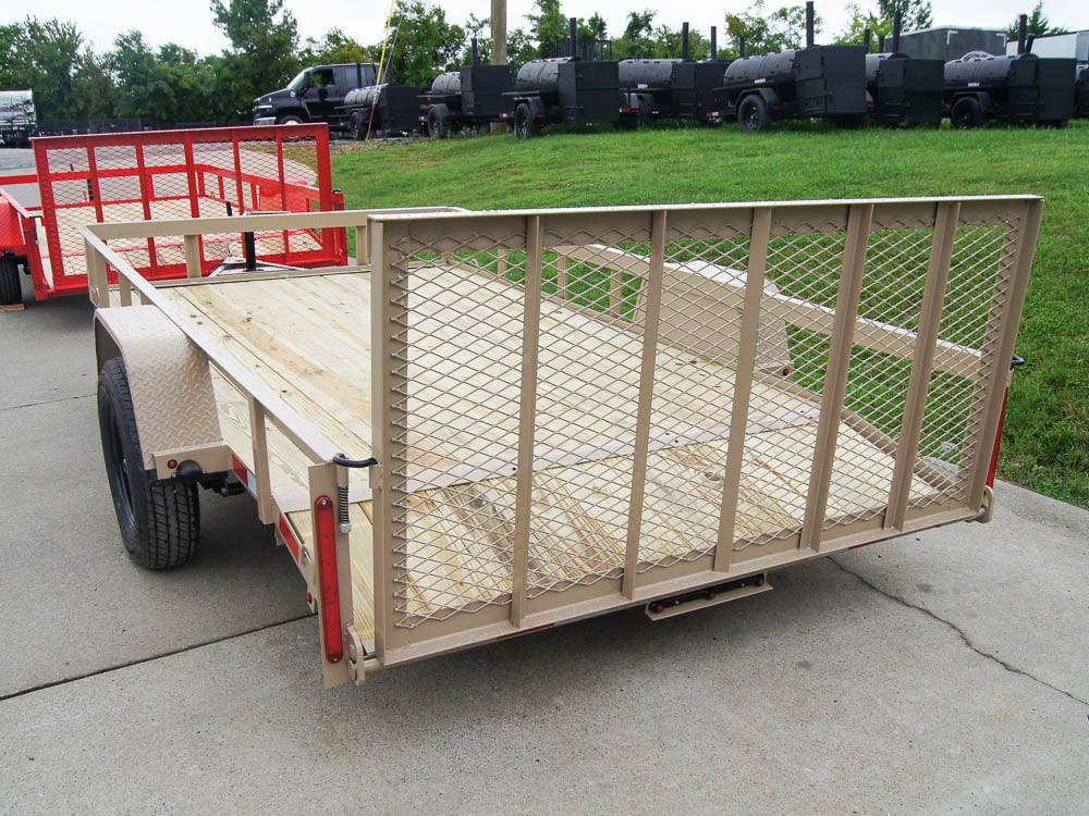 6.4x12 Powder Coated Dovetail Utility Trailer With Gate 3500lb Axle