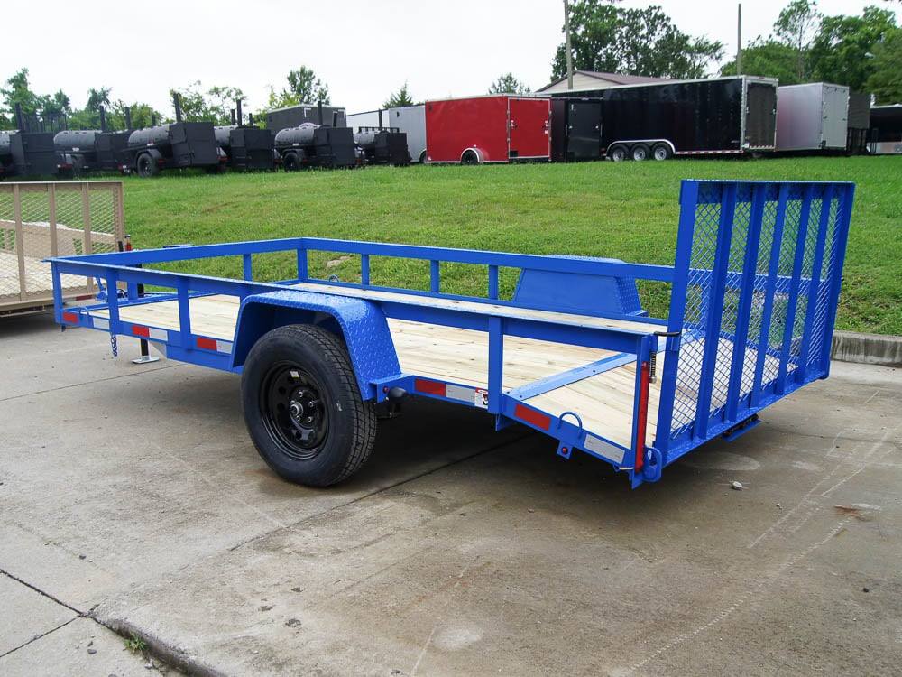 6.4x12 Powder Coated Dovetail Utility Trailer With Gate 3500lb Axle