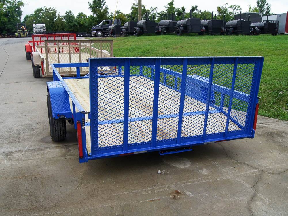 6.4x12 Powder Coated Dovetail Utility Trailer With Gate 3500lb Axle
