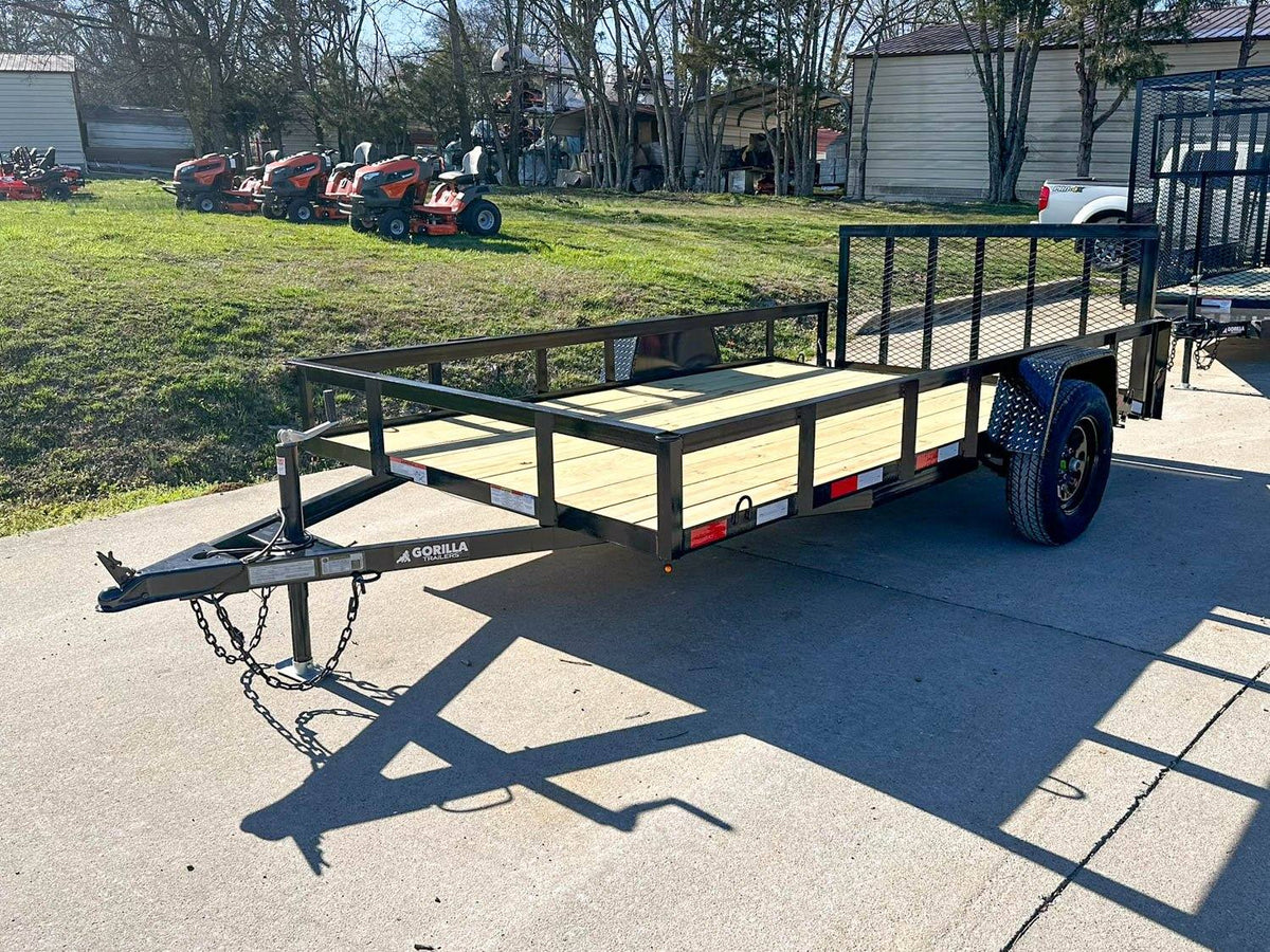 6.4x12 Powder Coated Dovetail Utility Trailer With Gate 3500lb Axle
