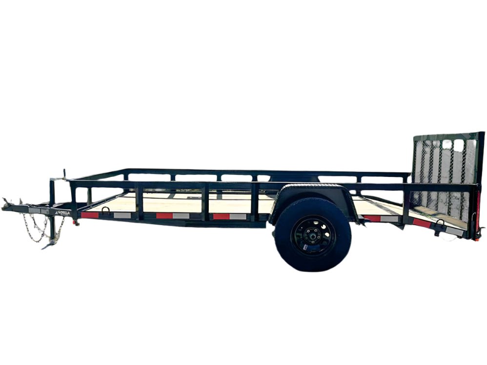 6.4x12 Powder Coated Dovetail Utility Trailer With Gate 3500lb Axle