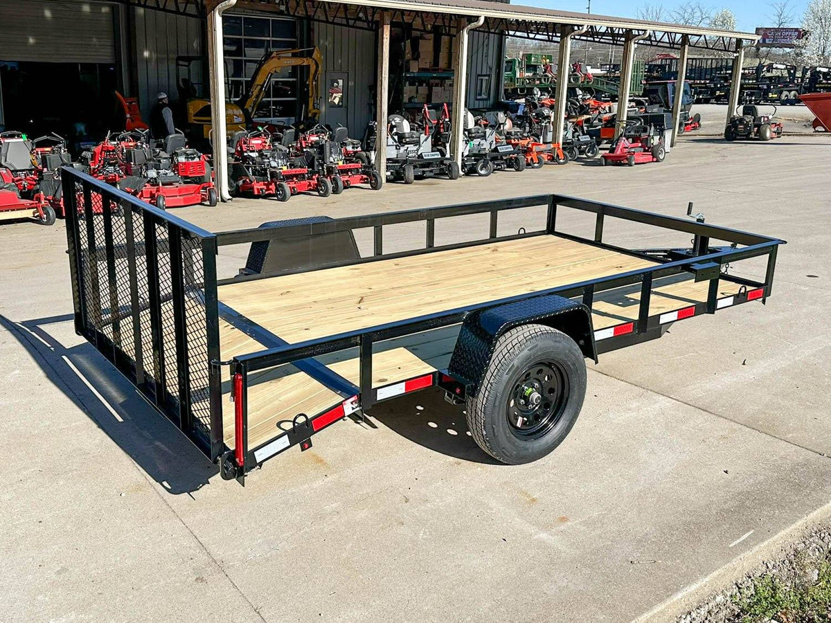 6.4x12 Powder Coated Dovetail Utility Trailer With Gate 3500lb Axle