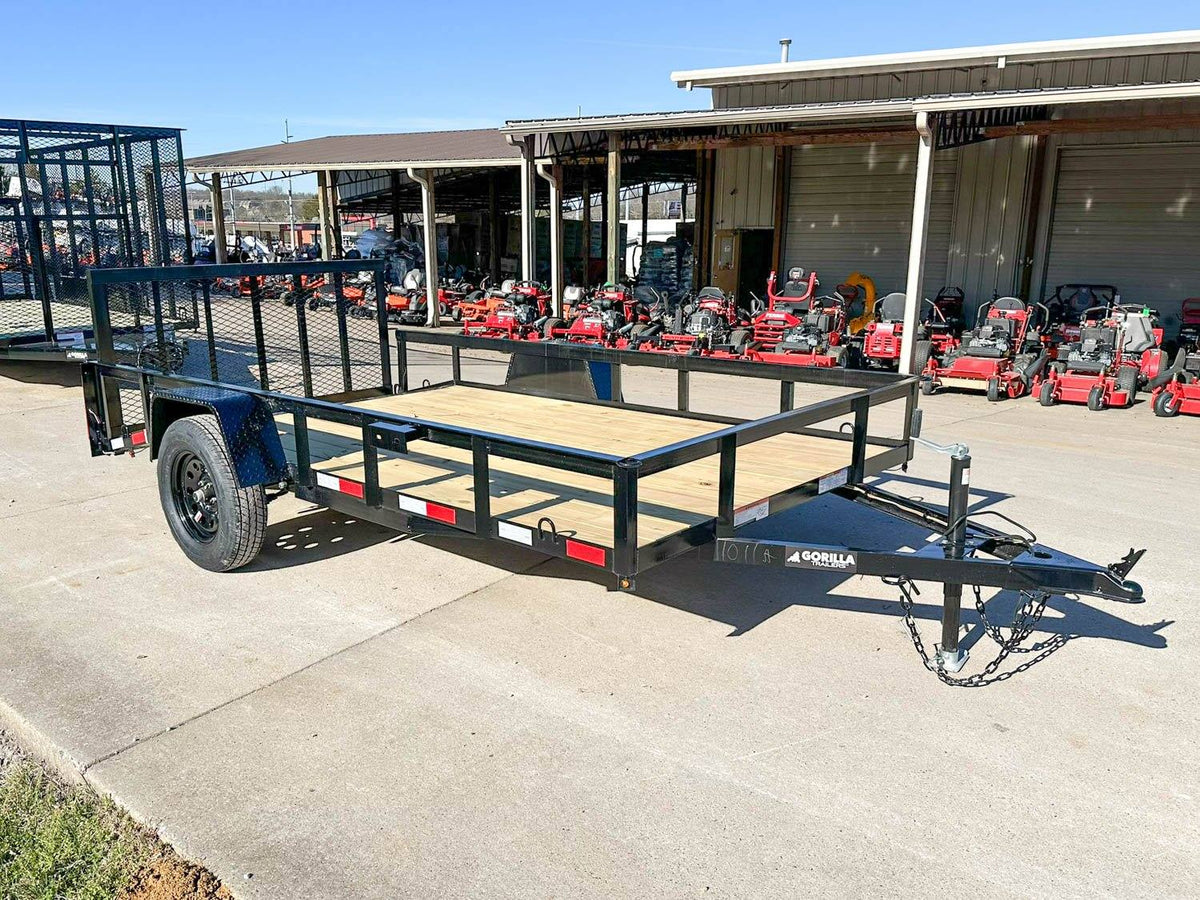 6.4x12 Powder Coated Dovetail Utility Trailer With Gate 3500lb Axle