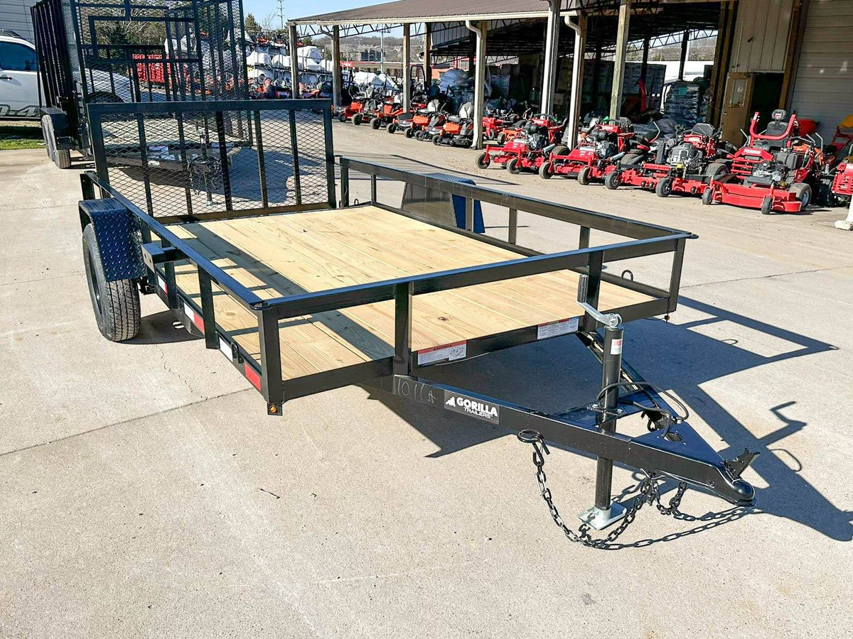 6.4x12 Powder Coated Dovetail Utility Trailer With Gate 3500lb Axle