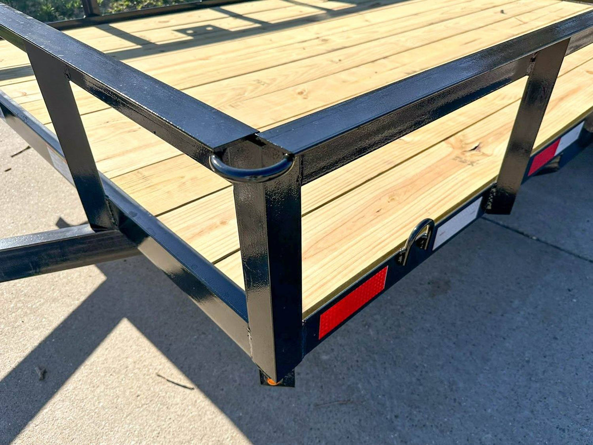 6.4x12 Powder Coated Dovetail Utility Trailer With Gate 3500lb Axle