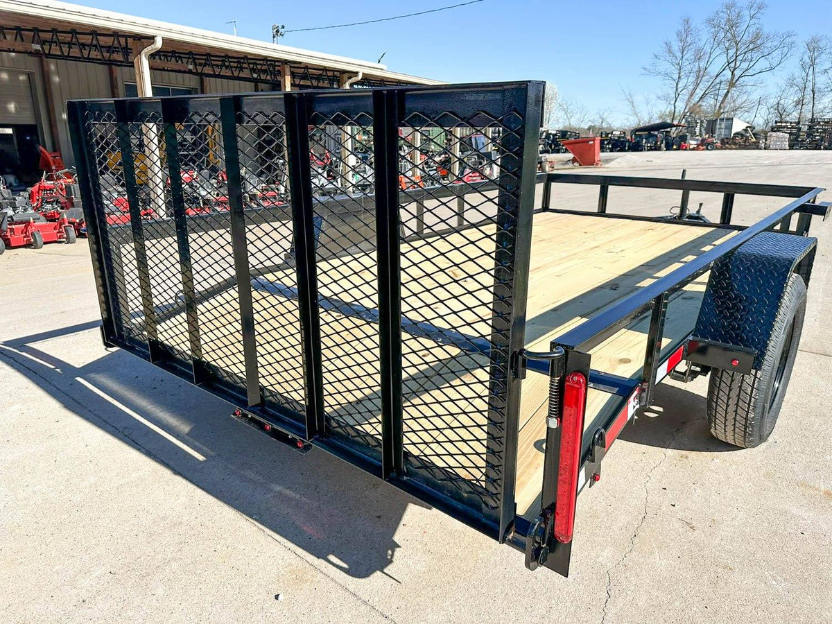 6.4x12 Powder Coated Dovetail Utility Trailer With Gate 3500lb Axle