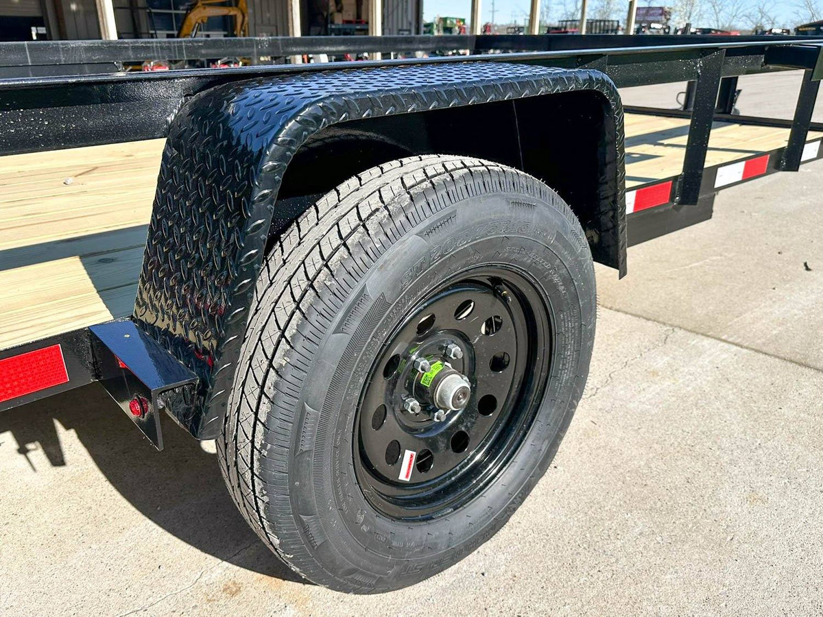 6.4x12 Powder Coated Dovetail Utility Trailer With Gate 3500lb Axle