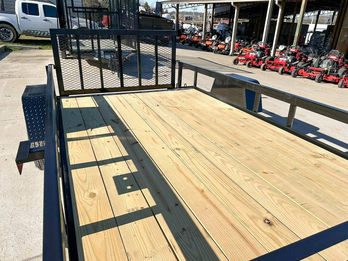 6.4x12 Powder Coated Dovetail Utility Trailer With Gate 3500lb Axle
